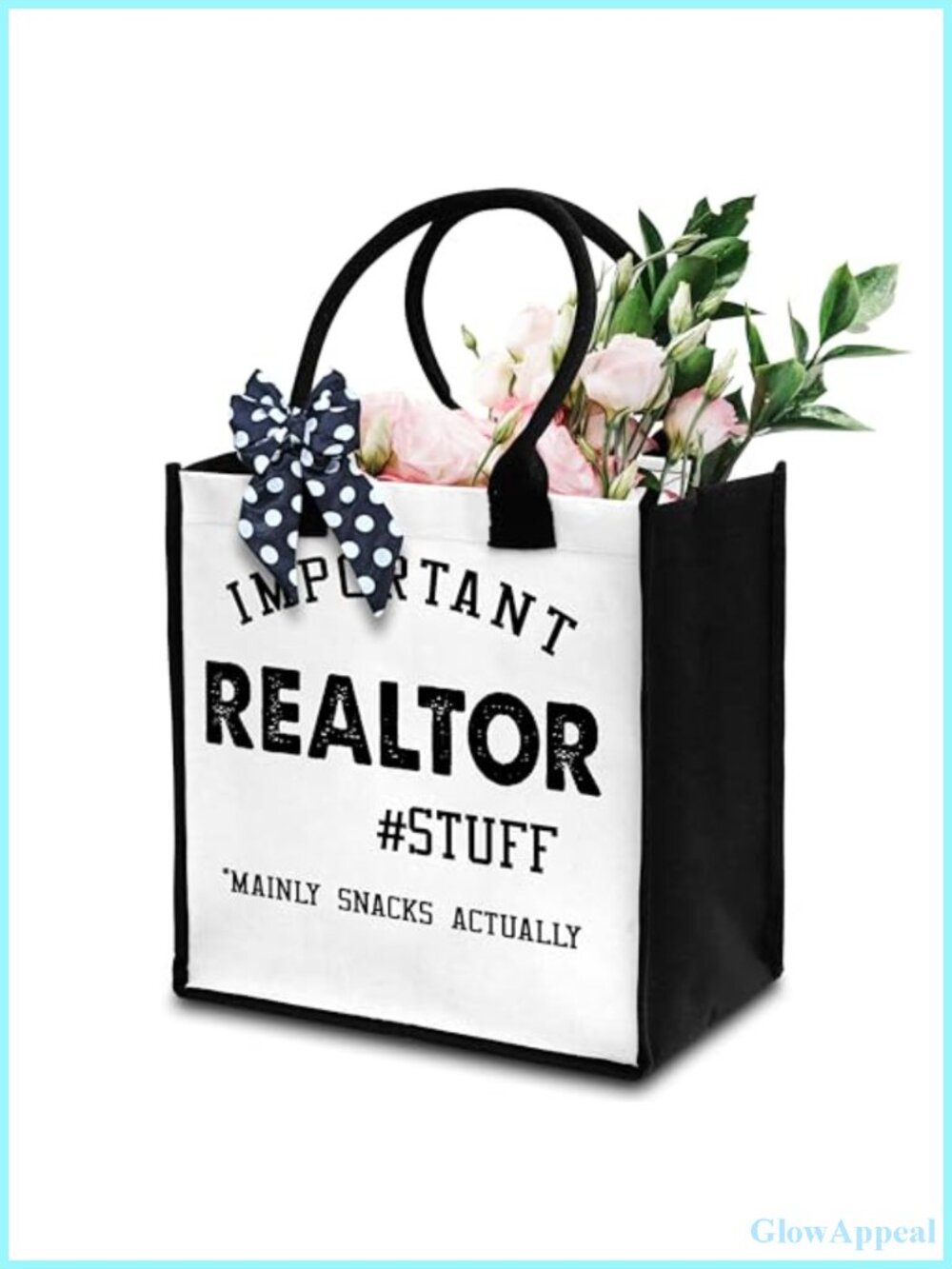 Canvas Tote Bag for Women, Water Resistant, Realtor Gift, Travel Shopping Beach